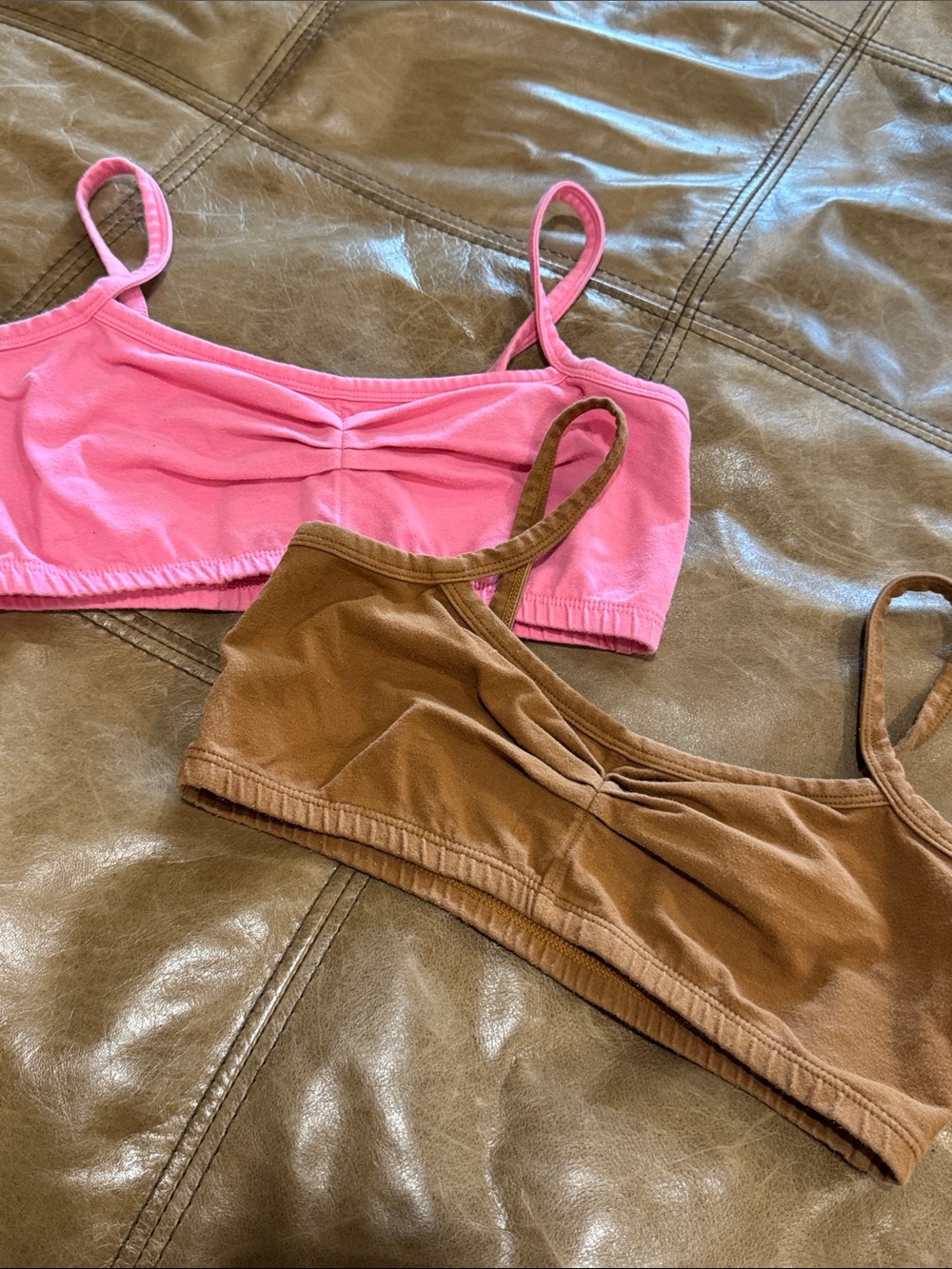 ARQ Pink and Brown Organic Cotton Bralette Duo - Medium